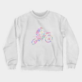 Motocross Moto Silhouette Shape Text Word Cloud Crewneck Sweatshirt